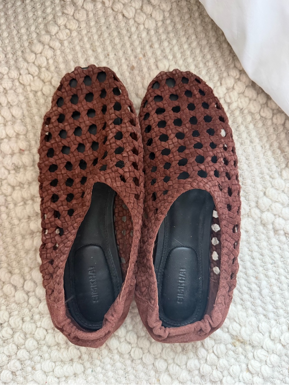 Women’s Woven Slip-On Flats in Brown by Jonathan Simkhai Size 38